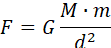 F = GMm/d²