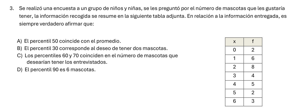 Enunciado original de la pregunta 3