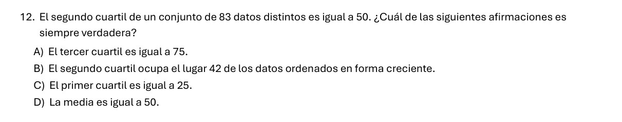 Enunciado original de la pregunta 12