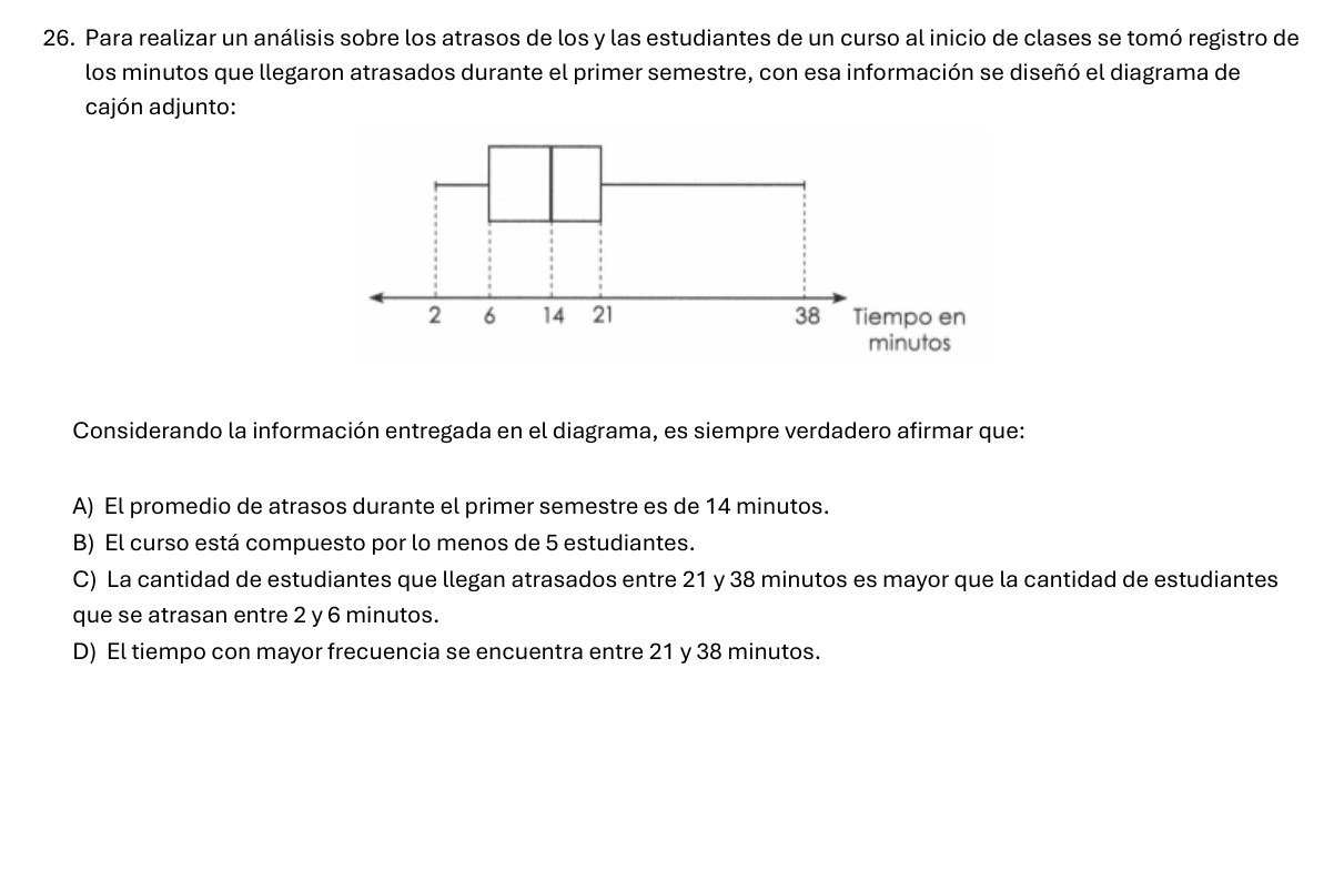 Enunciado original de la pregunta 26