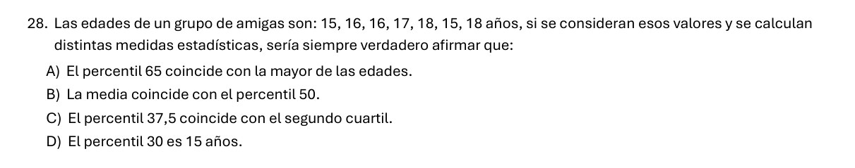 Enunciado original de la pregunta 28
