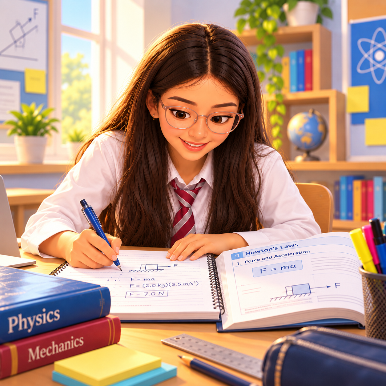 Estudiante escribe
