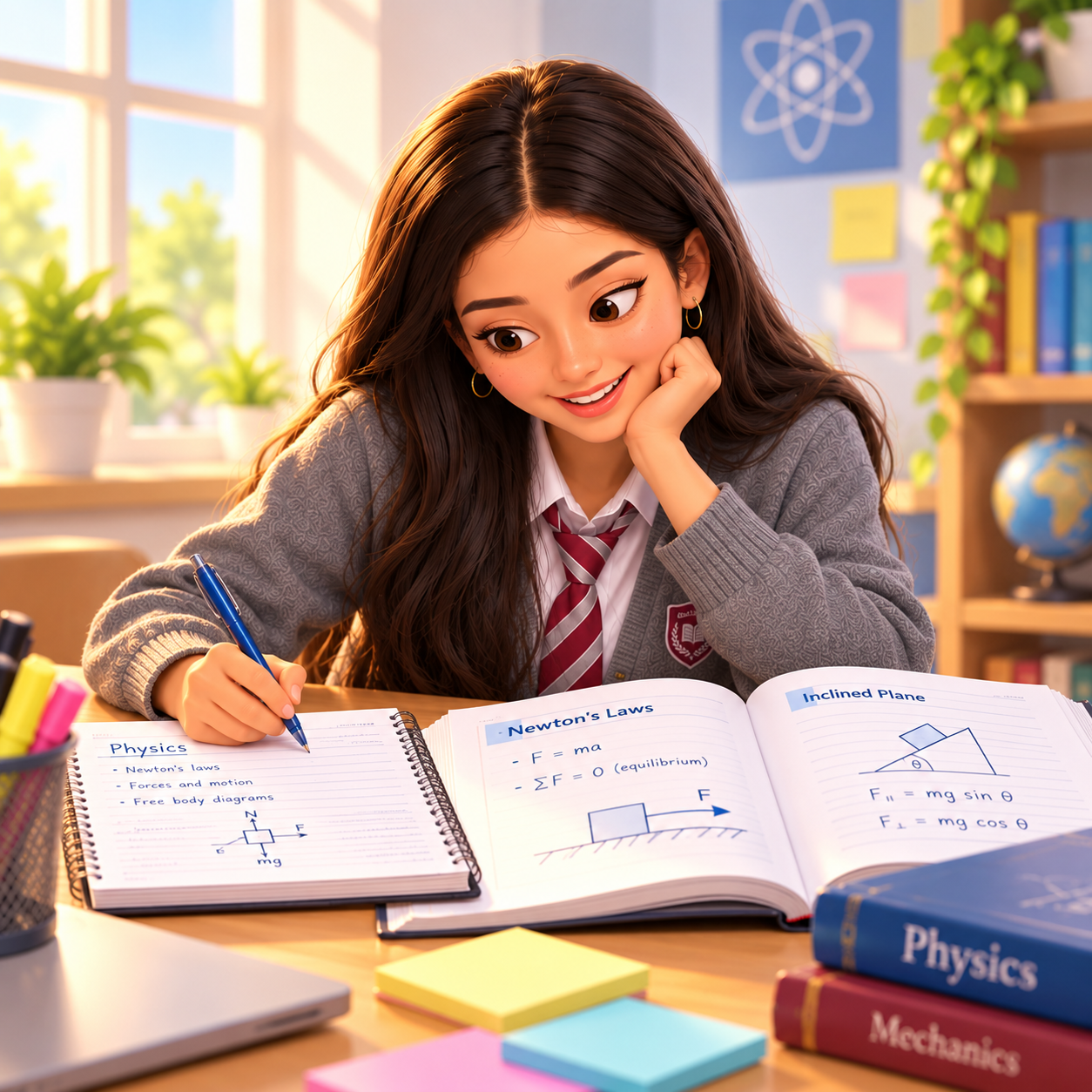 Estudiante escribe